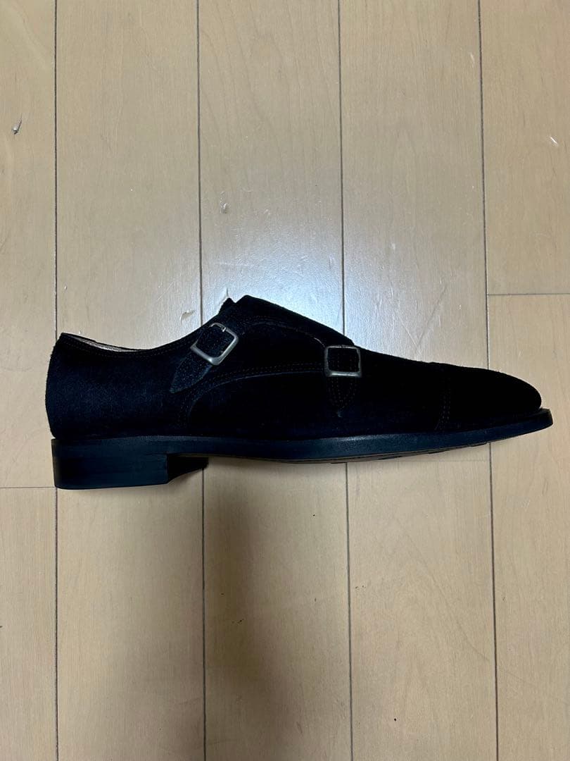 UNION IMPERIAL ダブルモンク黒スエード 26.5cmの大きめ
