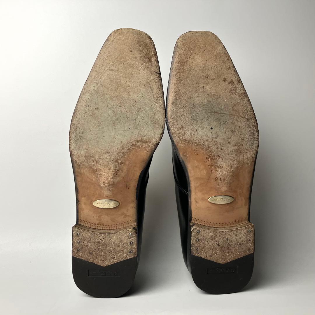 【美品】フェラガモ　最高位レーベル　トラメッザ　モンクストラップ　黒　9 2E