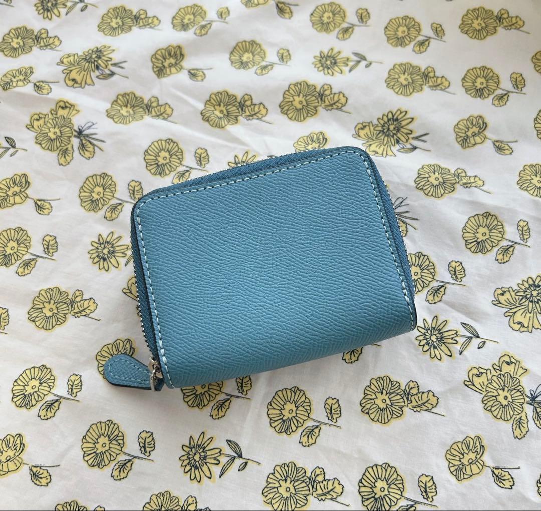 も*迎様 コーチ　COACH 三つ折り財布　ブルー