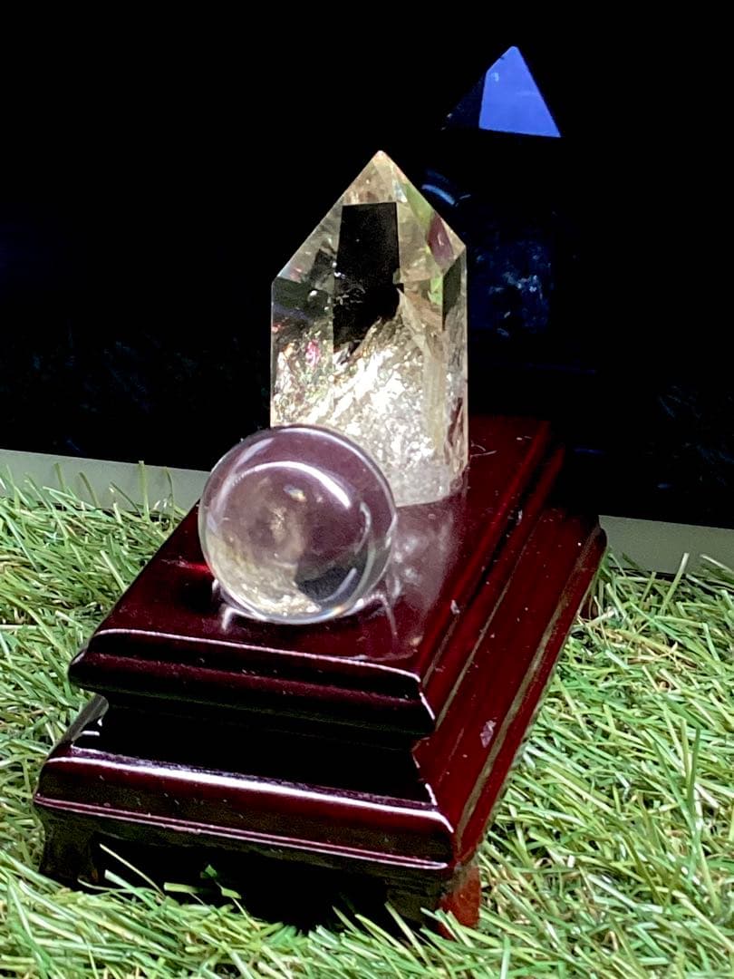 ✳最強の風水**ガネーシュヒマール水晶＆レモン水晶　お守り*守護石　鑑別書付‼️