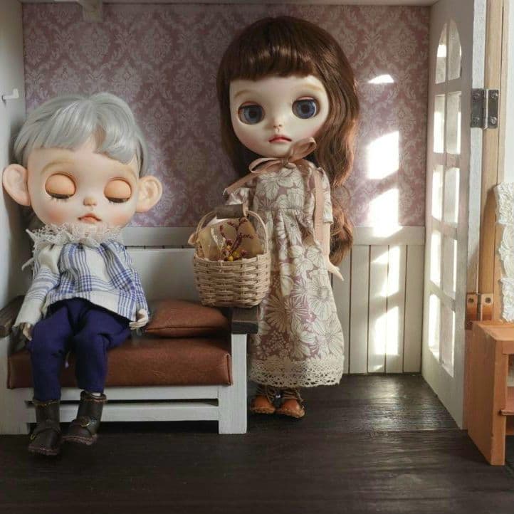 ブライスリカちゃんカスタムアイシードールBOX形ドールハウス背景ボード No.7