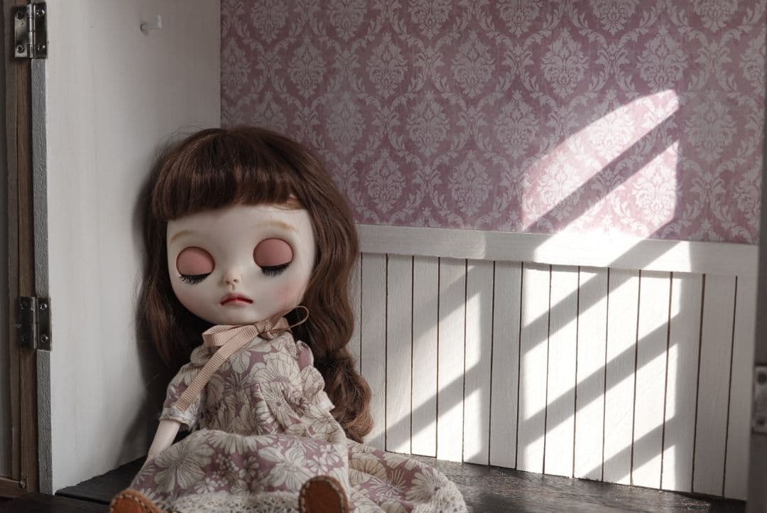 ブライスリカちゃんカスタムアイシードールBOX形ドールハウス背景ボード No.7