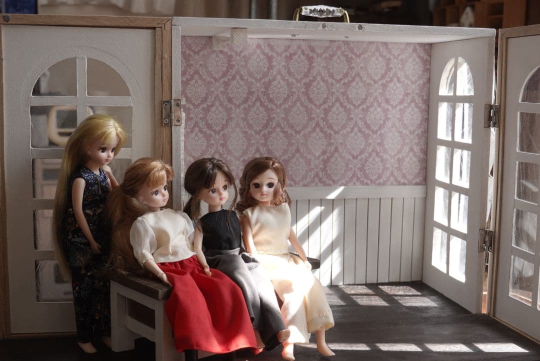 ブライスリカちゃんカスタムアイシードールBOX形ドールハウス背景ボード No.7