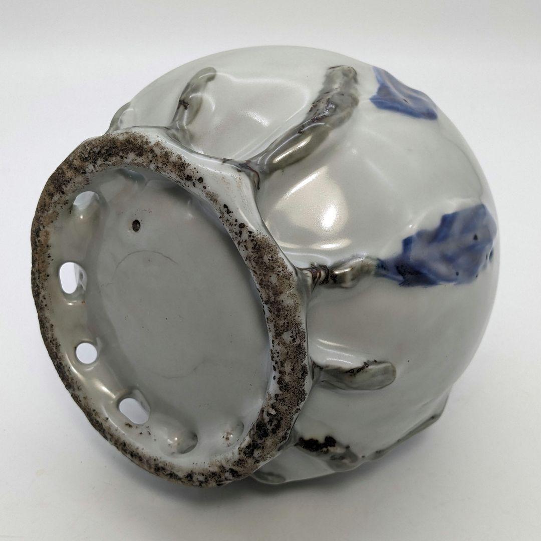 李朝 特大桃型水滴 辰砂青華彩 高麗白磁 染付 李氏朝鮮 書道具 水差 水注