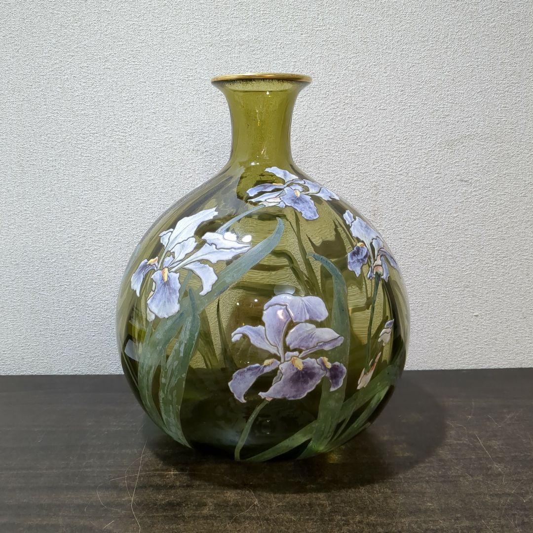 フランス製　大型花瓶 ガラス　オシャレ　花びん 花入　M1888