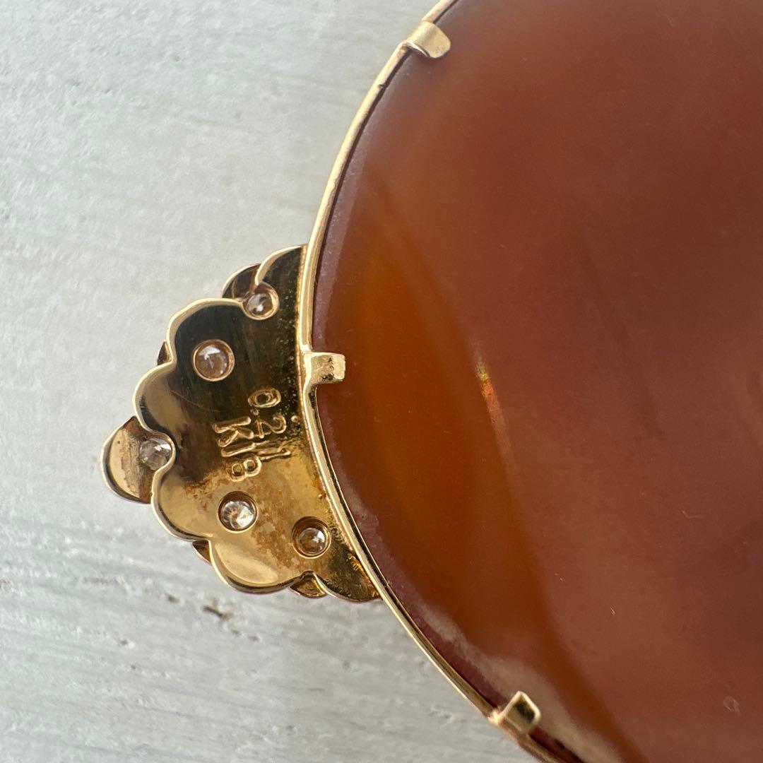 カメオブローチ　18K ダイヤ　刻印あり