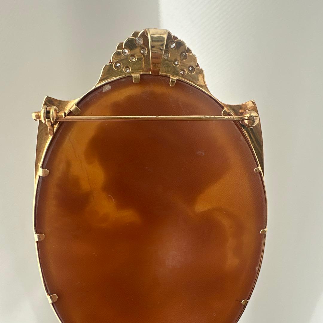 カメオブローチ　18K ダイヤ　刻印あり