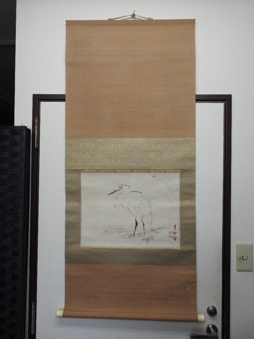 翠雲筆　しらさぎ図　極め箱　MA832