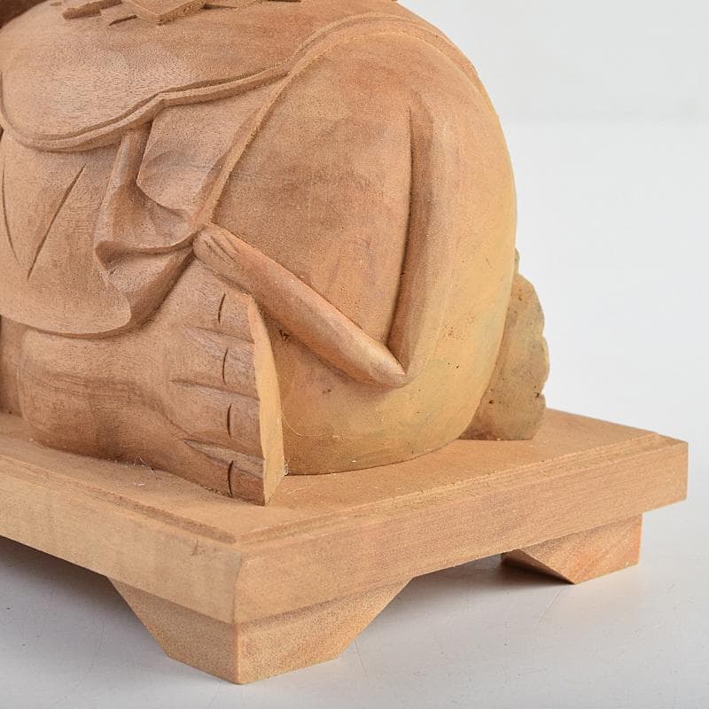 アンバサ松園大龍作白檀　普賢菩薩像　仏像　保証書付　共箱　D　R9410B