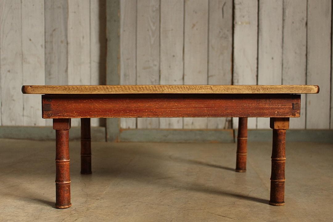 古い小ぶりな折り畳みテーブル　ちゃぶ台　古家具　古民家　古道具