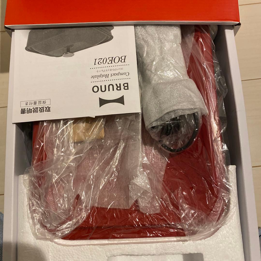 新品未使用 BRUNO コンパクトホットプレート レッド BOE021 深鍋付き