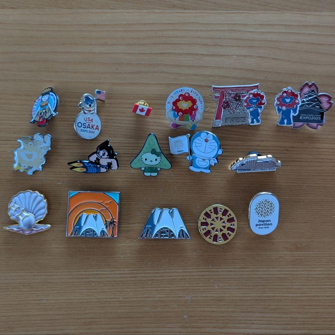 大阪・関西万博　ピンバッチ&グッズセット（ネックストラップ、ピンバッチケース付）