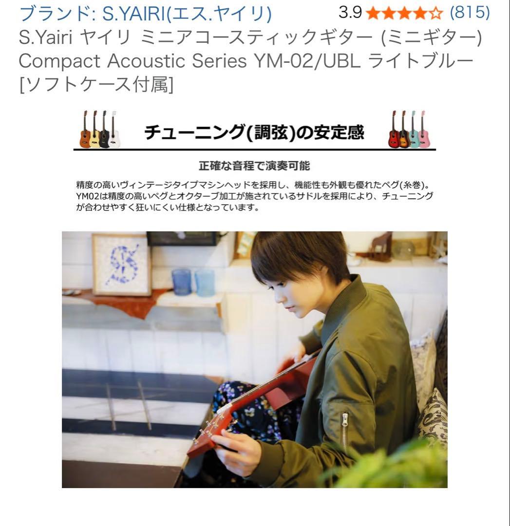 アコースティックミニギター ライトブルー ソフトケース付き