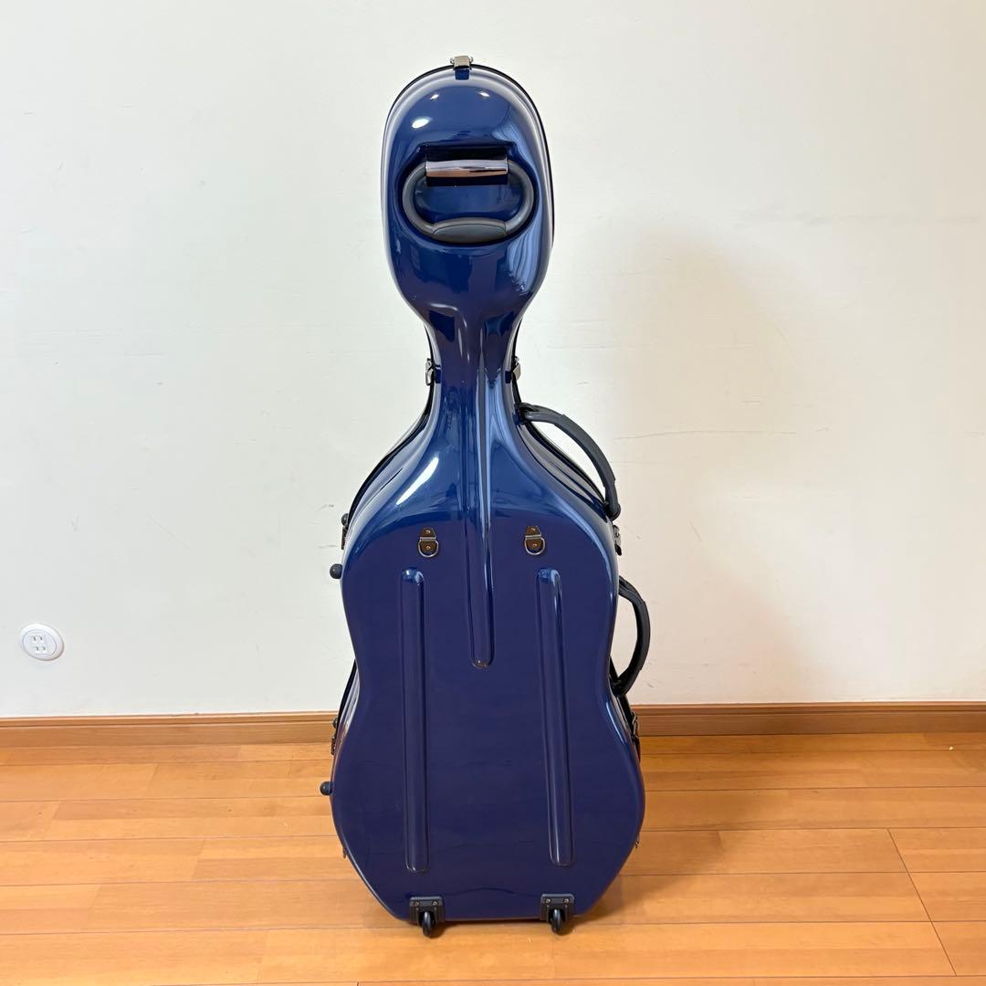 【美品・送料込み】キャスター付き チェロ用 ハードケース ブルー