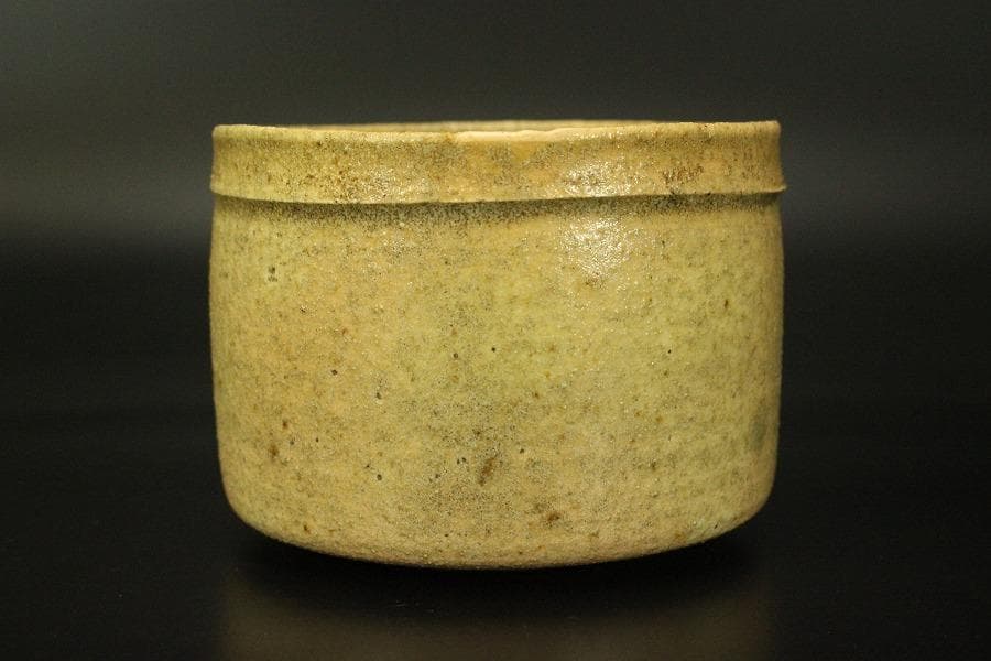 黄瀬戸 筒茶碗 φ10.9cm 古陶磁 古瀬戸 時代 茶道具(RC913)