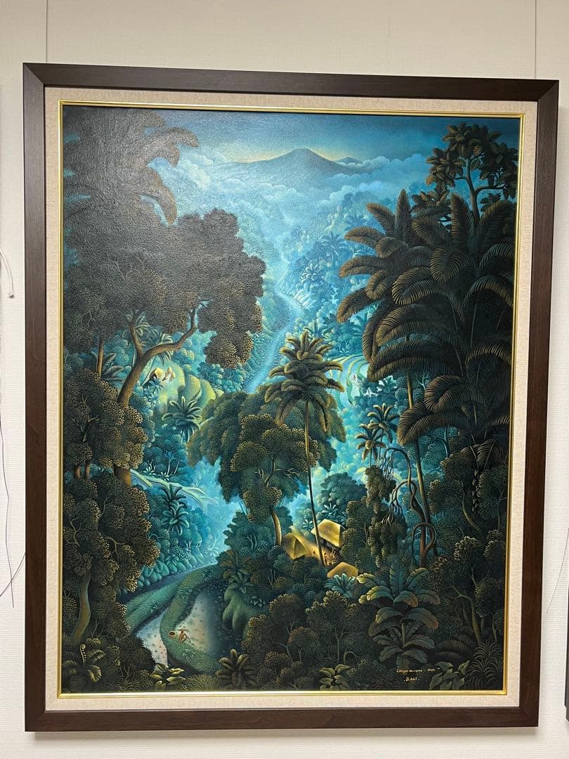 絵画　熱帯の棚田風景　油彩画