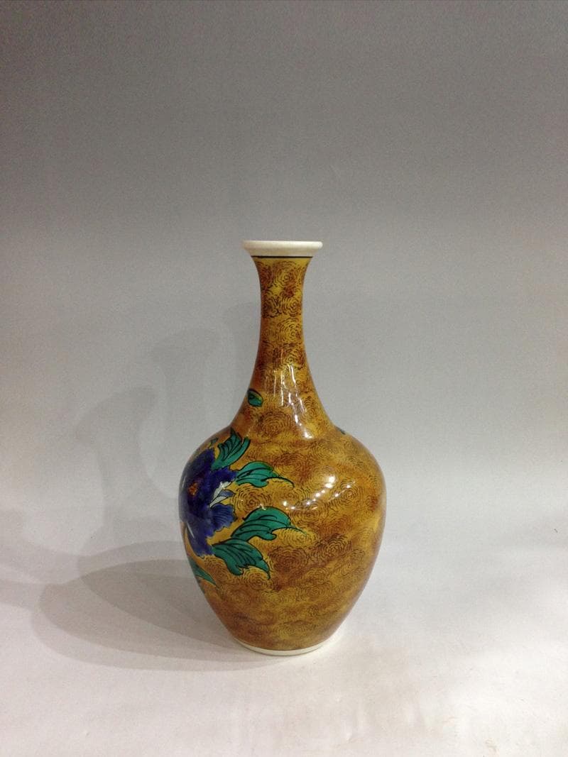 ★古美術！　吉田屋　花鳥紋飾大徳利　江戸時代後期　胴径 15cm 高 27cm