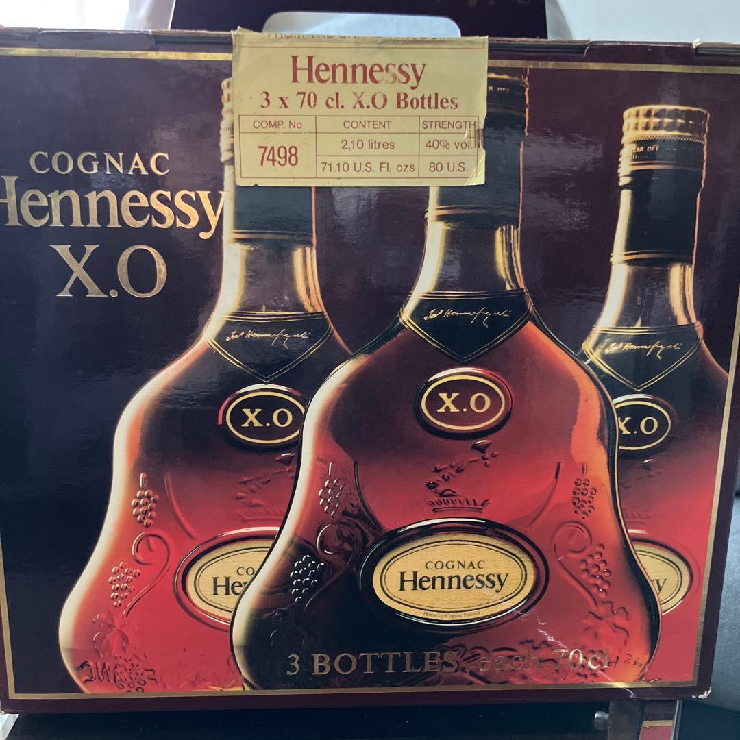 【未開封】Hennessy X.O. 3本セット 70cl 金キャップ