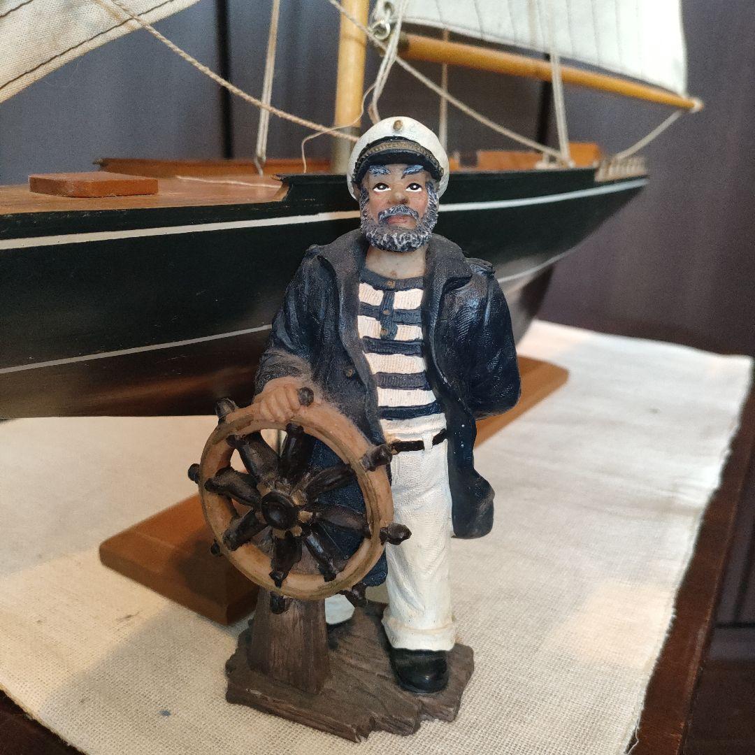 ⭐️ENDEAVOUR 帆船模型エンデバー完成品 船長付き インテリア オブジェ