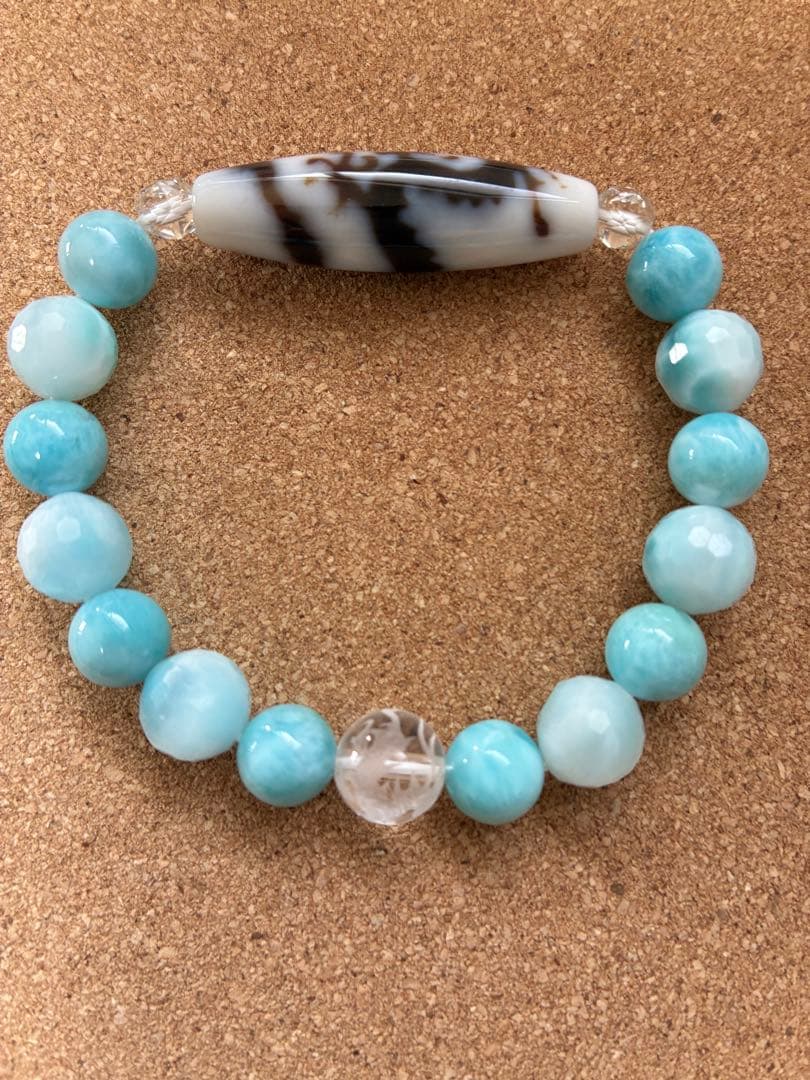 五爪皇帝天珠 ラリマーブレスレット