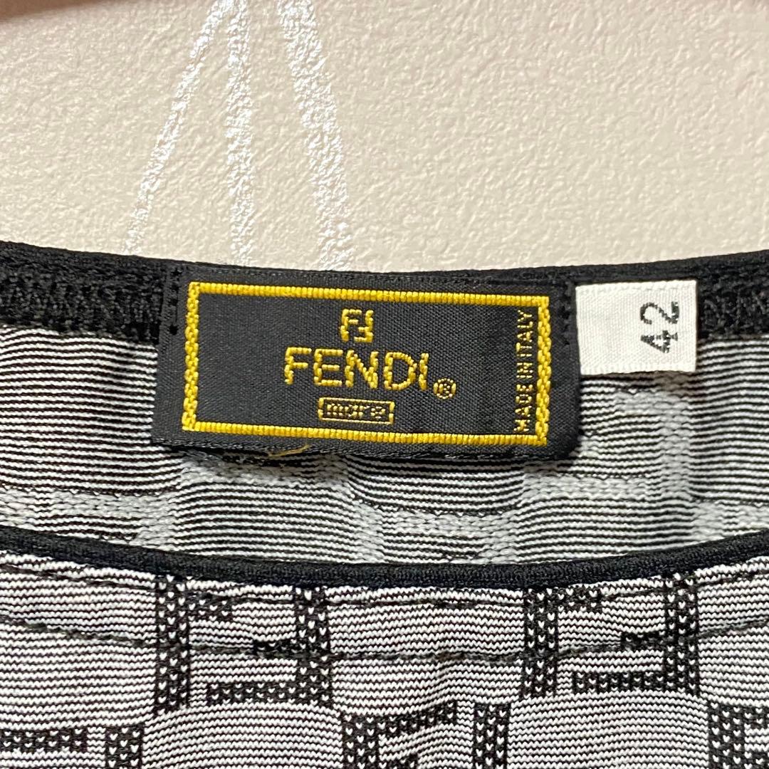 FENDI ズッカ柄 タンクトップ ベスト 42 ヴィンテージ グレー