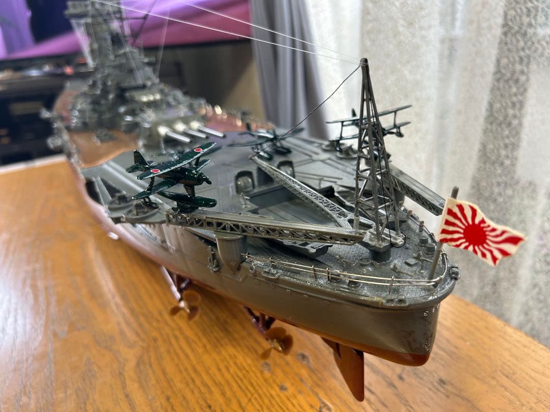 超戦艦大和長さ1315mm巾200mm超精密加工品細部まで見て下さい。(完成品)