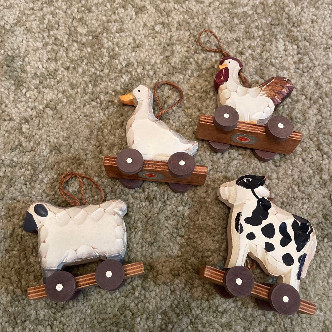 木製　動物　オーナメントセット　Delton products