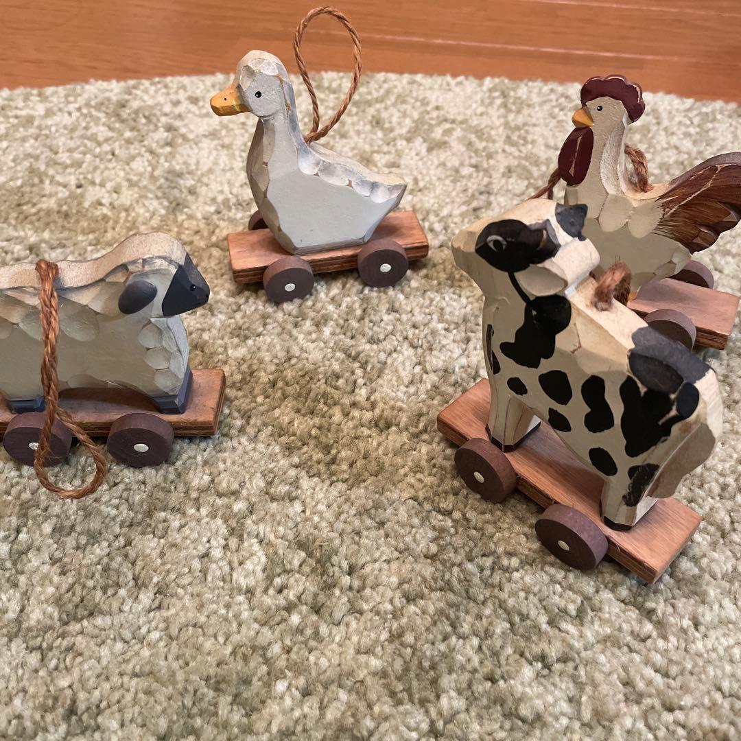 木製　動物　オーナメントセット　Delton products