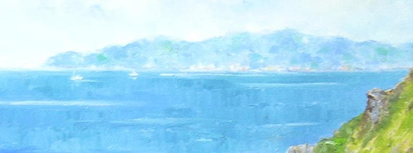 絵画 梅沢民雄 肉筆絵画 風景画 竜飛崎 F8