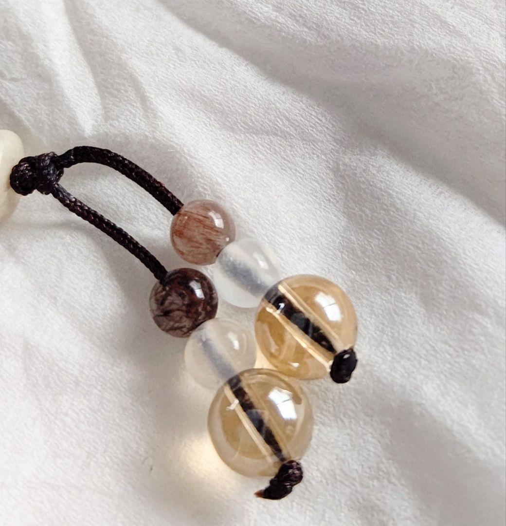 れん様◆天然石 御守りネックレス【六弁蓮花天珠】レア六吉祥 魔を断つ 好転 琥珀