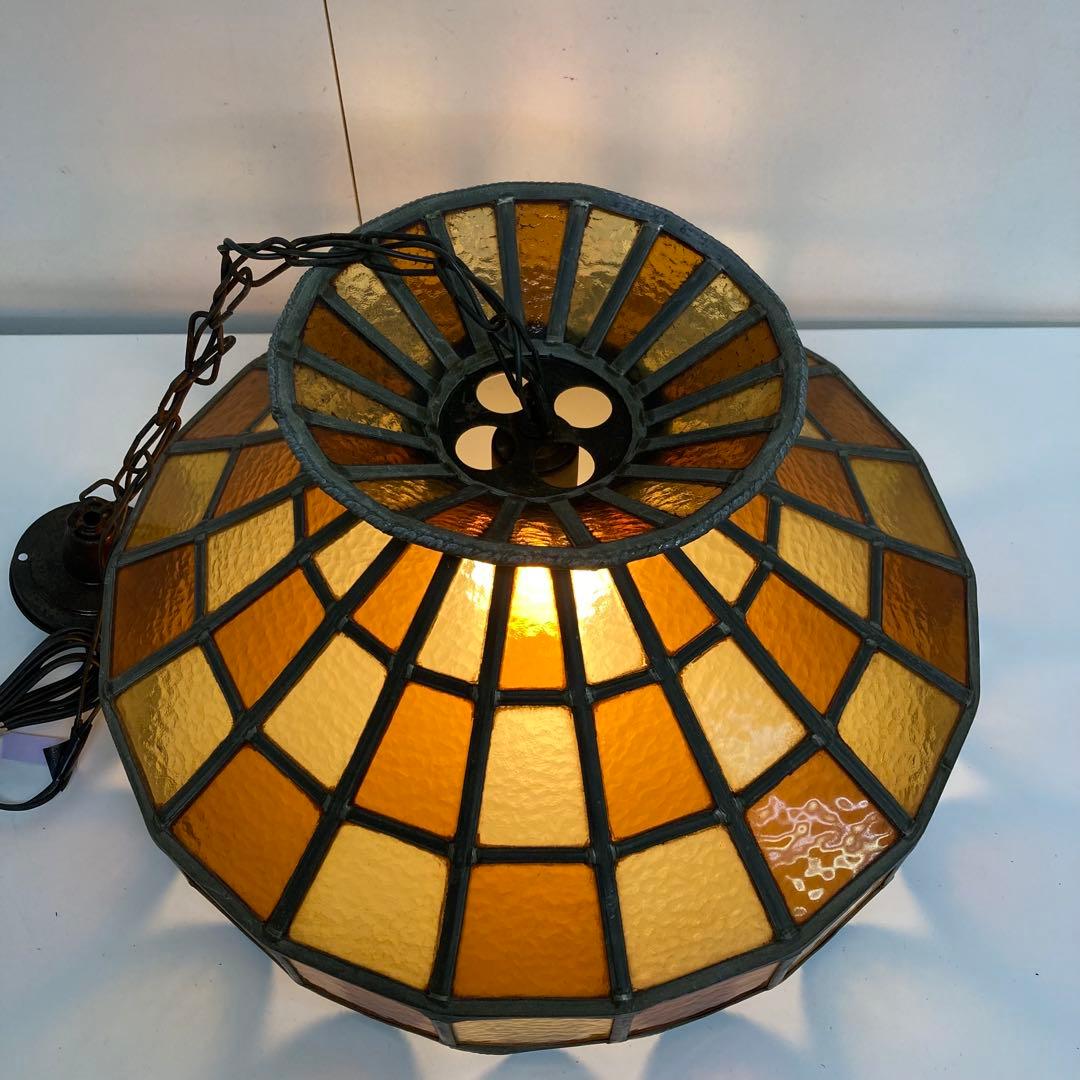 A280-53 アンティーク ステンドグラス吊り下げ照明器具 吊り下げランプ