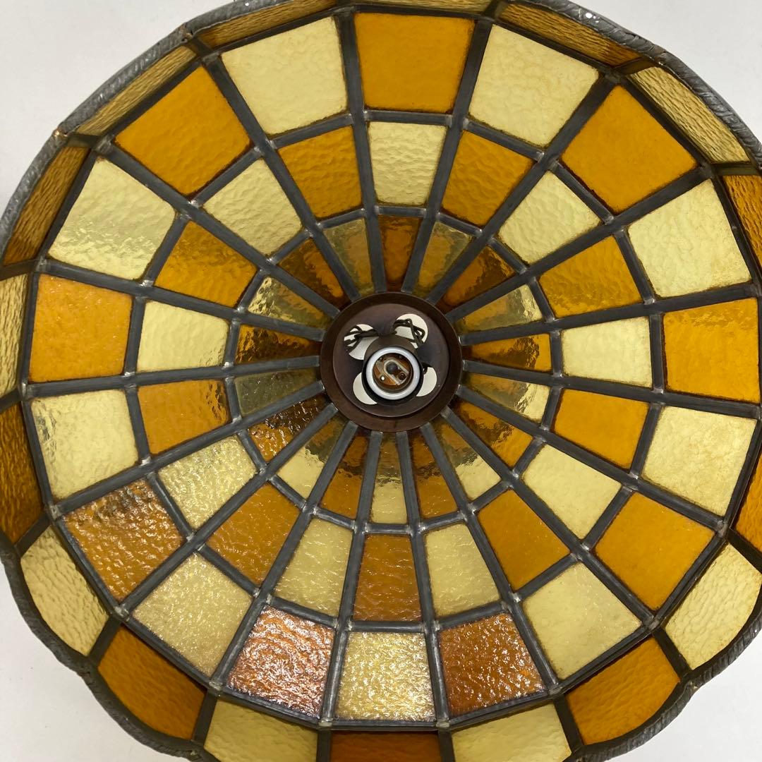 A280-53 アンティーク ステンドグラス吊り下げ照明器具 吊り下げランプ