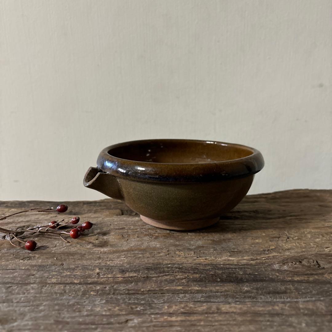 古い小砂焼片口　平清水　酒器　アンティーク　骨董　古民芸　検:白洲正子　李朝