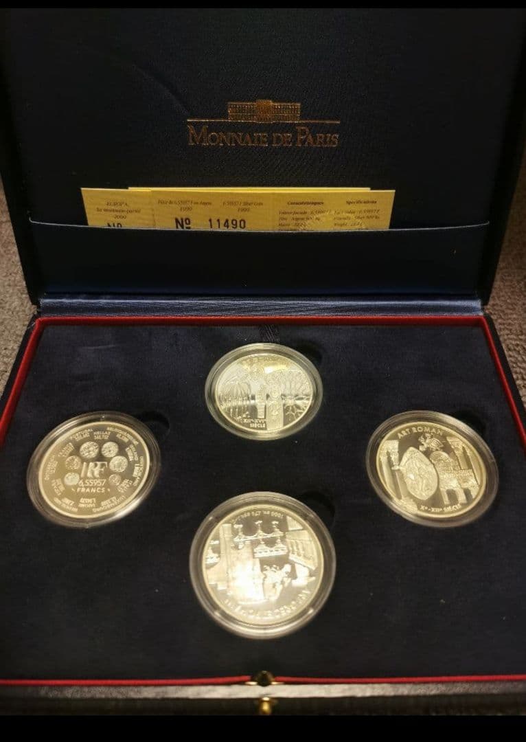 1999年フランス銀貨6.55957フラン ヨーロッパシリーズ記念銀貨SV900