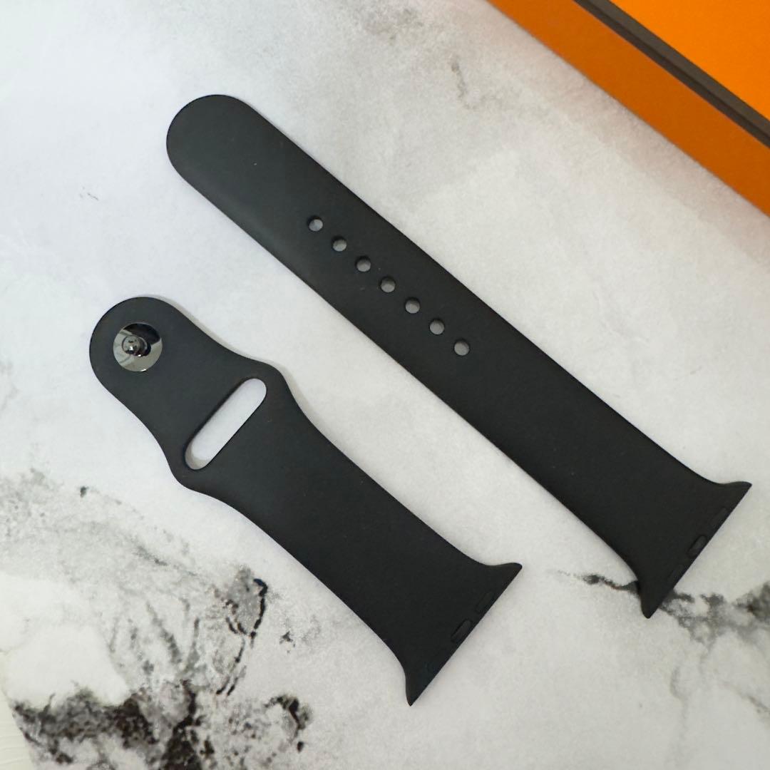 2660 Apple Watch エルメス　ブラックラバー　スポーツバンド