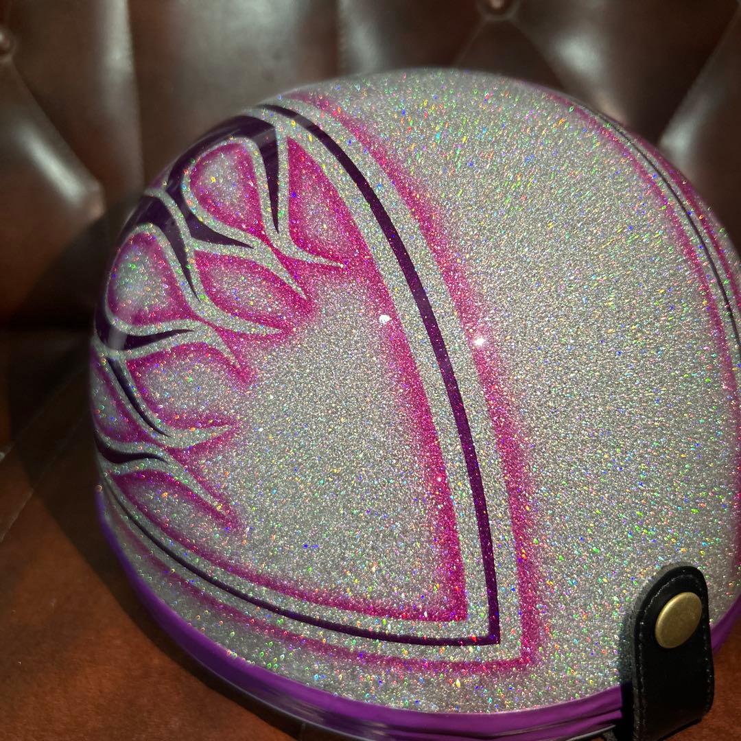 7色ラメ　ファイヤーパターン　ぼかし　カスタムコルク半　三つボタン