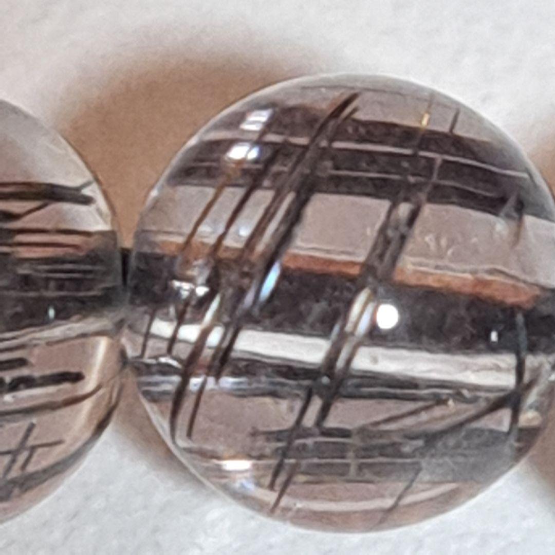 ブラックルチル クォーツ ブレスレット 二酸化チタンの本物ルチル 激レア品