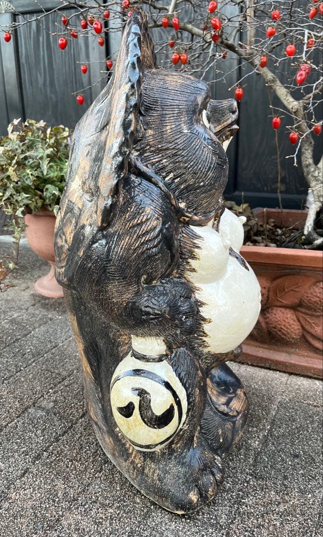 狸庵作 信楽焼 狸 高さ62cm 大型 手作り 置物 商売繁盛 開運