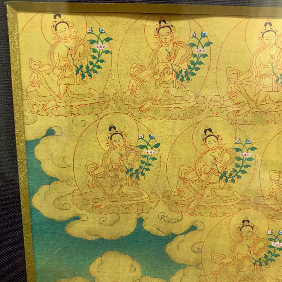 チベット　グリーンターラ菩薩　仏画