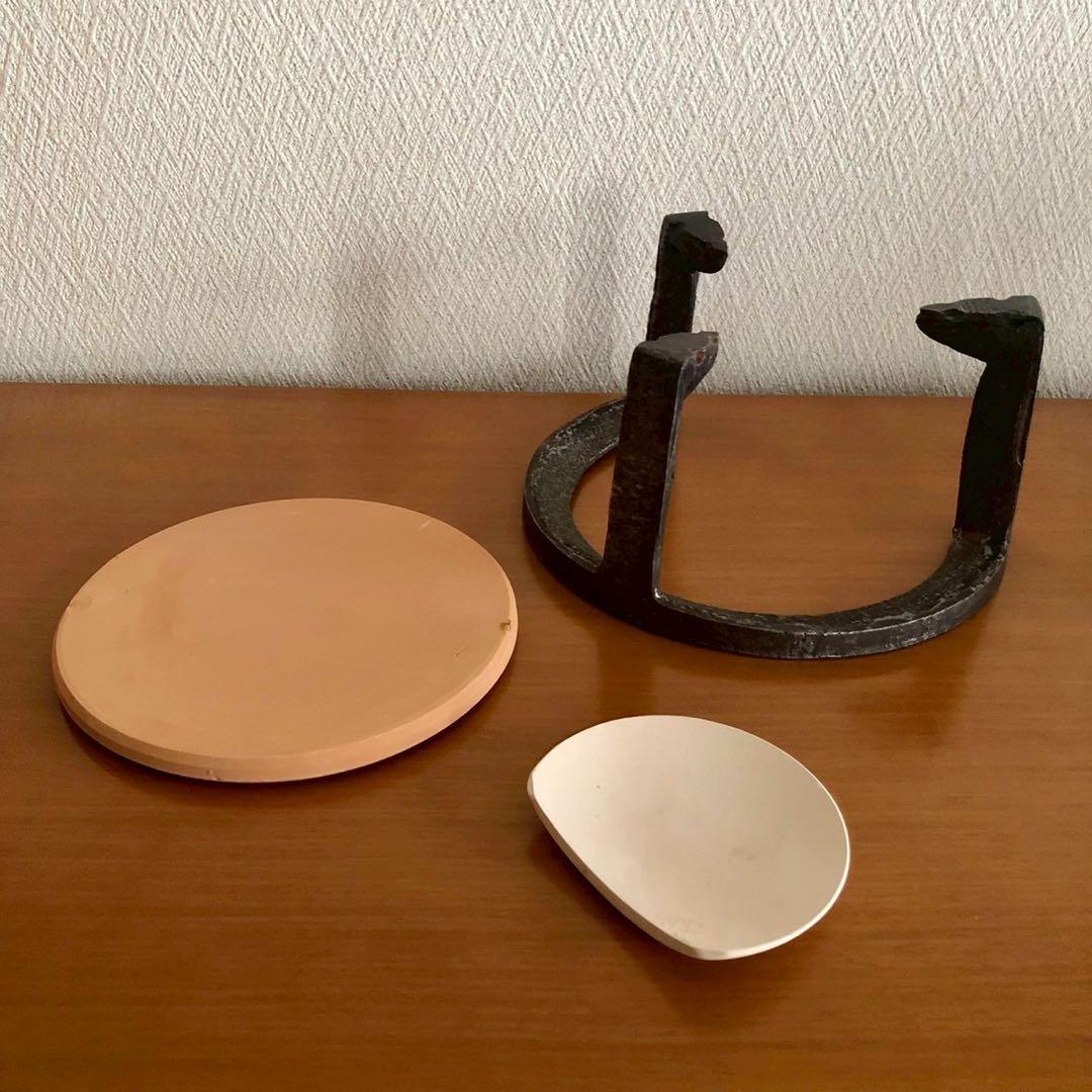 面取風炉 中磨唐金製 底土器 前土器 茶道具