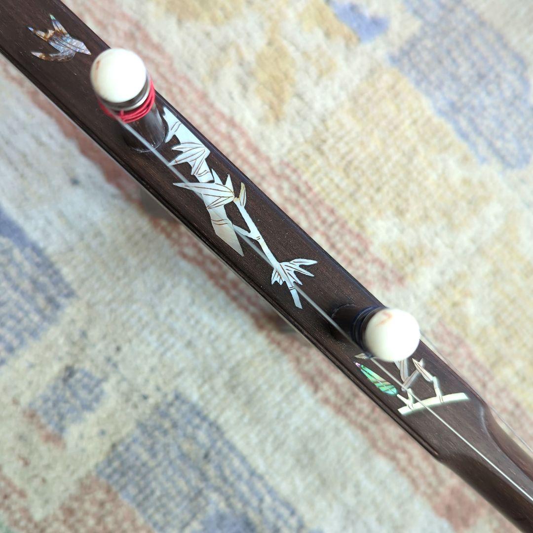 胡涵柔製作 未使用17 最上級明清老紅木 螺鈿薔薇二胡