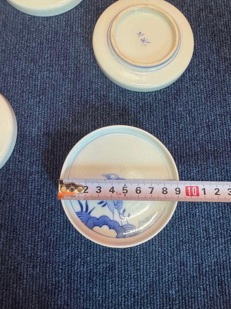 1895 宮内庁御用達『十四代 辻常陸』　辻製　染付花鳥　皿　5客