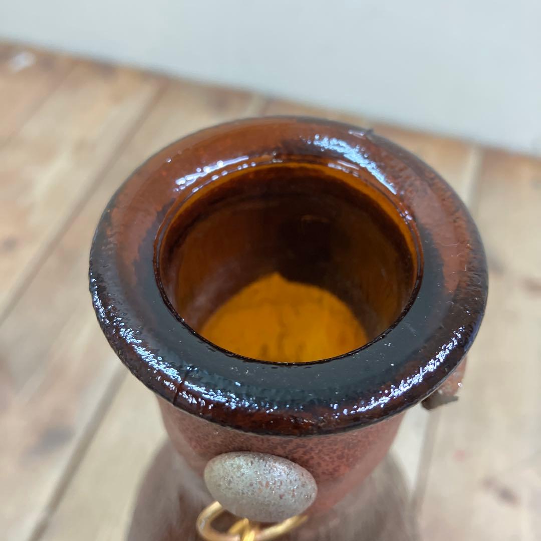 D-4 ② ヴィンテージ ダックスフント ダキャンタ デカンタ アンバーガラス