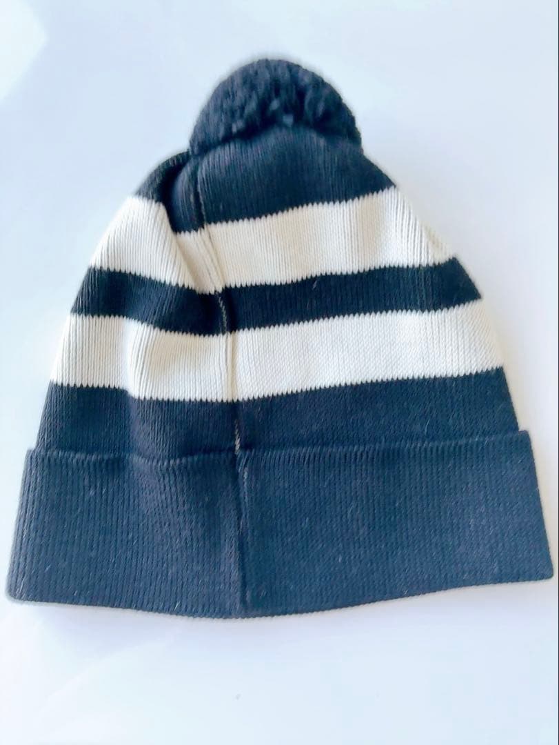 ジ*タ様 モンクレール MONCLER ニット帽・ワッチ　ブラック ボーダー ポ