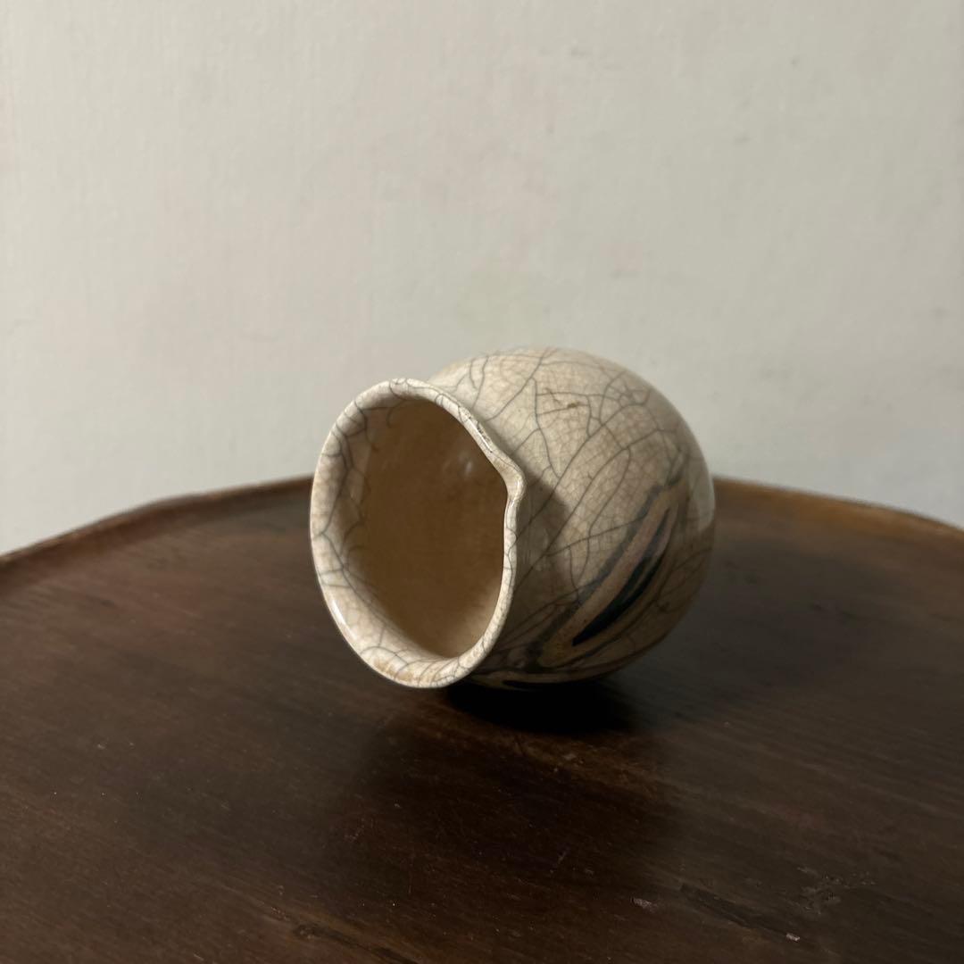 古い笹絵哥釉の器　花入れ　アンティーク　骨董　古道具　唐物　中国古玩　検:李朝