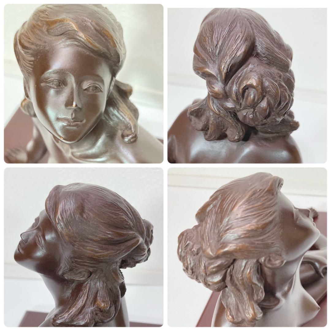 清河宗翠作　ドリーム　ブロンズ像　台座・証明書・外箱付き