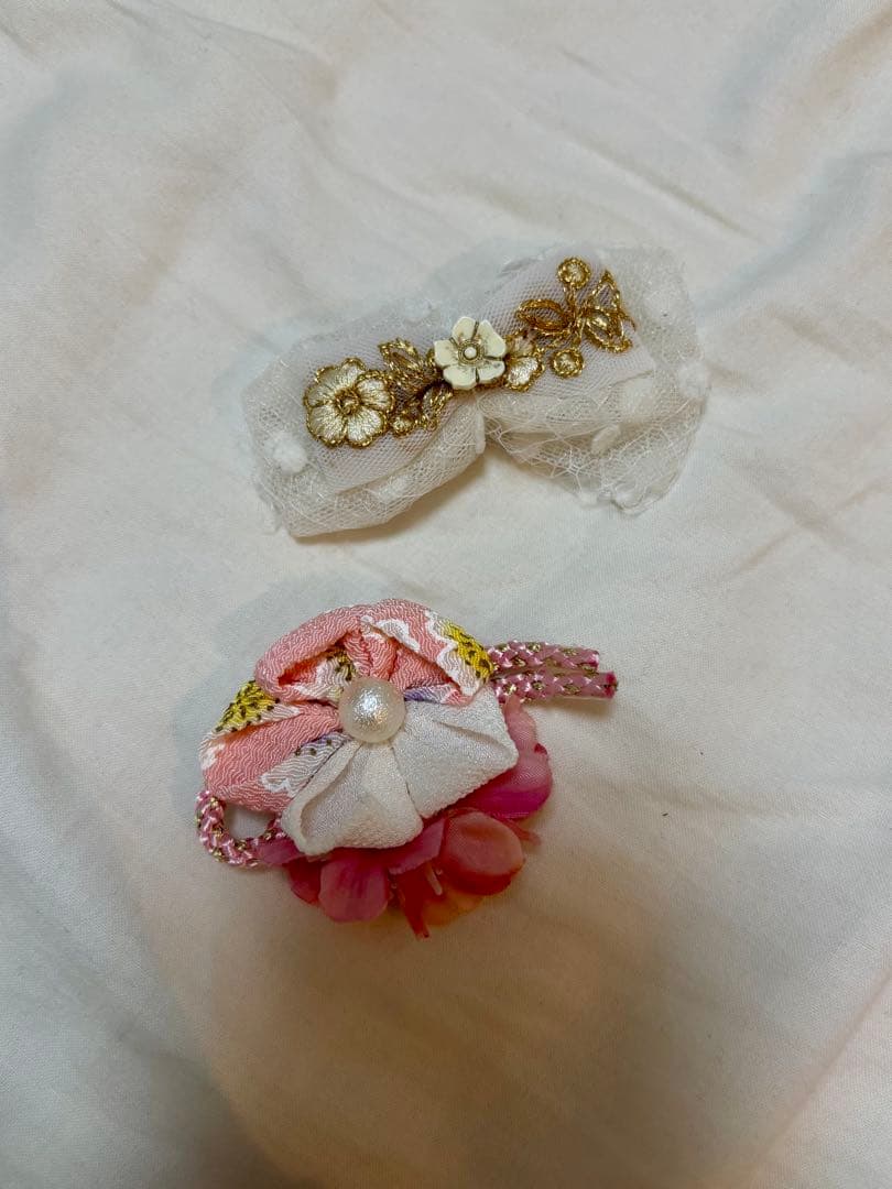 犬服 着物 お引摺り 2way 小型犬 Mサイズ 髪飾り付き