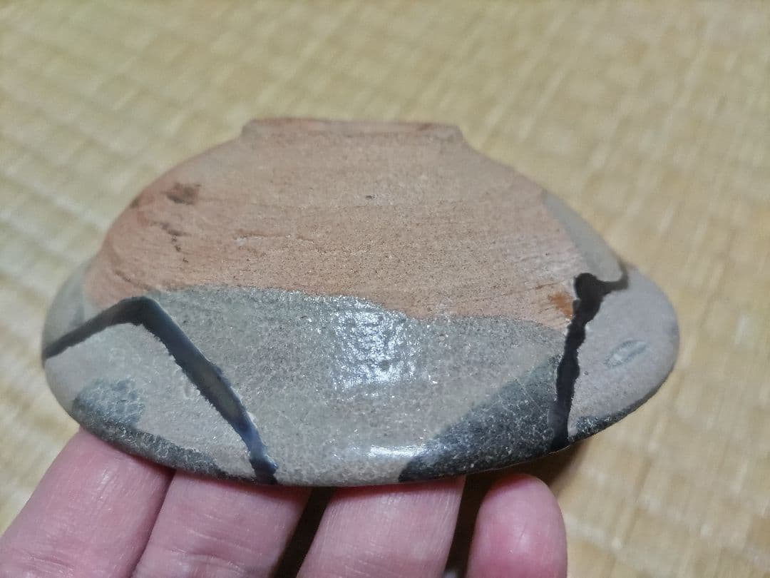 古唐津　皮鯨　向付　呼継２片