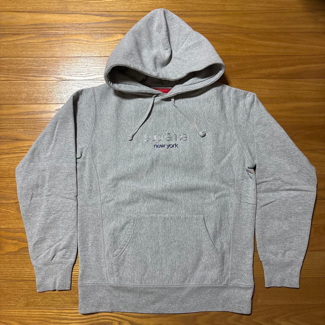 Supreme グレー フーディー パーカー クローム