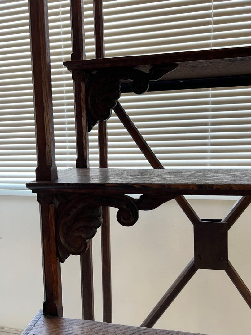 アンティーク　ヴィンテージ　移動可能装飾木製階段 アーツ&サイエンス　ラック　棚